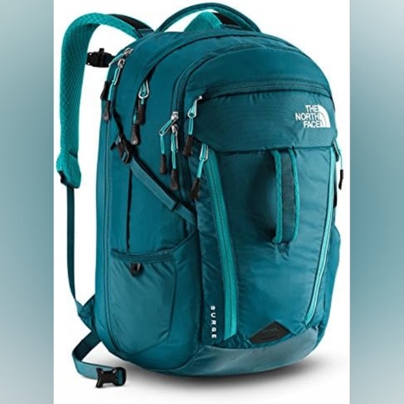 The North Face Handbags - The North Face Surge Aqua Adjustable Laptop Flexible School Backpack